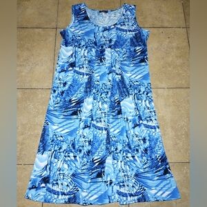 Mr. Max Women's Sleeveless Blue Pleated Maxi Dress Size 2XP